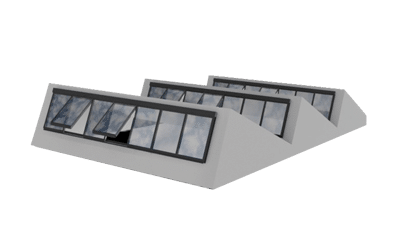 Saw-tooth roof ridgelight glazing – mono-pitch longlights