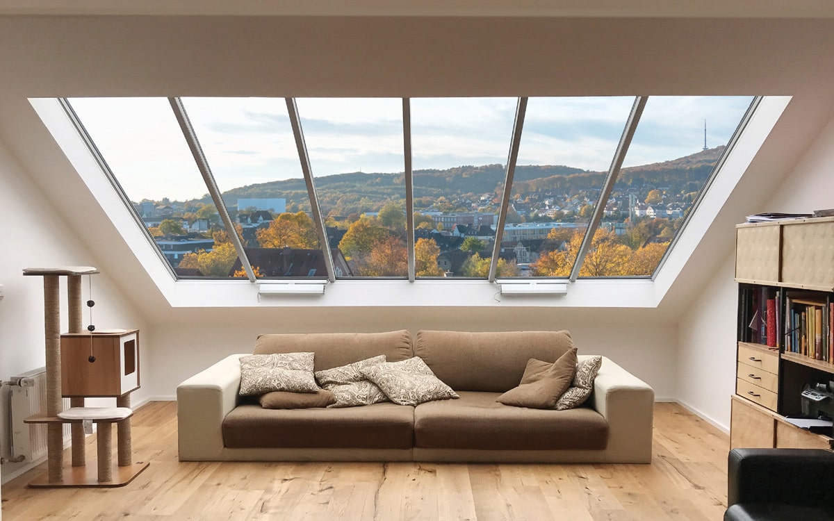 Panoramafenster mit Blick auf den Teutoburger Wald in Bielefeld