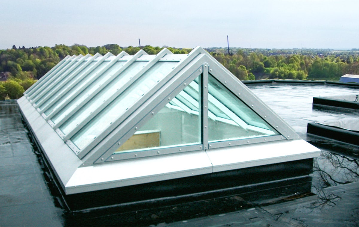 Fire safety dual pitched rooflights 