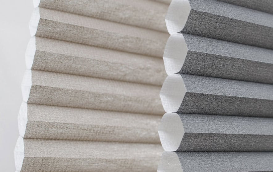 Close-up: Honeycomb pleated blinds