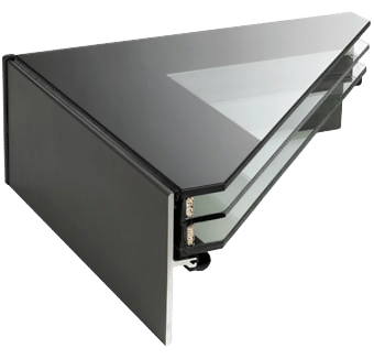 Querschnitt eines 3-fach verglasten FIXED Flachdach Oberlicht