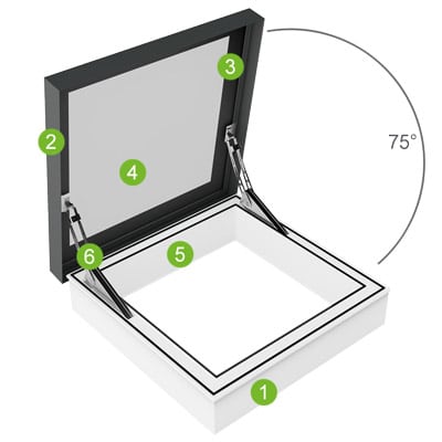 Rendering eines geöffneten ACCESS Ausstiegsfensters
