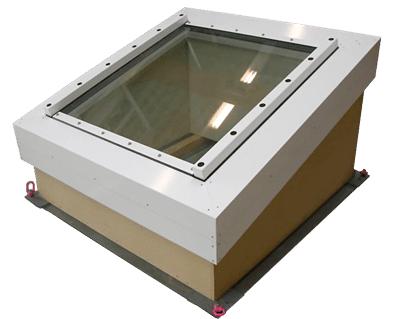 Brandschutzoberlicht als Fertigbauteil Freisteller eines Brandschutzoberlicht Fertigbauteils